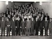 Congresul al IX-lea al P.C.R. – conducătorii partidului în mijlocul delegaţilor.