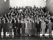 Congresul al IX –lea al P.C.R. – conducători ai partidului în mijlocul unor delegaţi (Reg. Bucureşti).