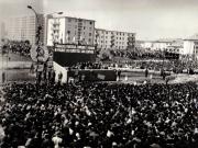 Aspect din timpul vizitei conducătorilor de partid şi de stat în regiunea Bacău (Gh. Gheorghiu-Dej)