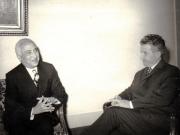 Primirea la Nicolae Ceauşescu a senatorului iranian Abbas Massaudi.     (10 aprilie 1972).