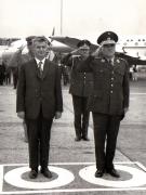 Vizita preşedintelui Consiliului de Stat al R.S.R. în Republica Peru, pe aeroportul din Lima.(septembrie 1973).