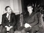Întâlnirea preşedintelui Consiliului de Stat al R.S.R., Nicolae Ceauşescu, în timpul vizitei oficiale de prietenie din Irak, cu Aziz Mohamed, secretar al C.C. al Partidului Comunist Irakian.        (20-21.II.1974).