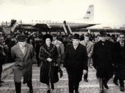 Întoarcerea în patrie a preşedintelui Consiliului de Stat al R.S.R., în urma vizitei oficiale de prietenie întreprinse în Irak.      (21.II.1974).