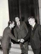 Aspecte de la primirea de către Nicolae Ceauşescu a trimişilor speciali ai Companiei japoneze de televiziune, N.H.K.          (13 iulie 1974).