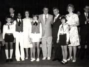 Aspecte de la primirea de către Nicolae Ceauşescu împreună cu Elena Ceauşescu a grupului de elevi şi studenţi americani care ne-au vizitat ţara în cadrul programului „Ambasadorii prieteniei”.      (27 iulie 1974).