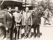 N. Ceauşescu, Constantin Agiu, P. Constantinescu-Iaşi şi Gh. Apostol la primirea Armatei Roşii. (Bucureşti-Colentina, 30 august 1944) (30.08.1944)
