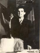 Nicolae Ceauşescu vorbind la mitingul de primire a luptătorilor comunişti şi antifascişti, organizat de Apărarea Patriotică în Bucureşti. (10 septembrie 1944)