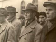 Nicolae Ceauşescu, Chivu Stoica şi Iosif Rangheţ la un miting organizat de P.C.R. pe stadionul A.N.E.F. în octombrie 1944. (octombrie 1944)