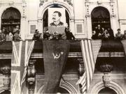 Aspect de la mitingul organizat cu prilejul celei de a 27-a aniversări a Marii Revoluţii Socialiste din octombrie. Bucureşti, 7 noiembrie 1944. (7 nov. 1944)