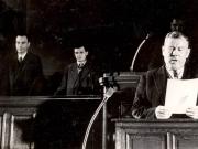 Bucureşti, aprilie 1948. Nicolae Ceauşescu, membru al Biroului provizoriu al Marii Adunări Naţionale, în timpul discutării şi votării Constituţiei. (aprilie 1948)