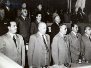 Bucureşti, iunie 1956. Nicolae Ceauşescu în prezidiul celui de al VI-lea Congres al Uniunii Tineretului Comunist. (iunie 1956)