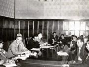 Gheorghe Gheorghiu –Dej, Petru Groza, ş.a., primind la Consiliul de Miniştri vizita delegaţiei decolhozniei, muncitori de la S.M.T.şi sovhozuri, tehnicieni şi specialişti din U.R.S.S. (10.09.1951).