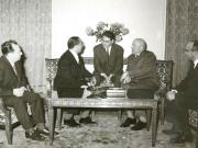 Chivu Stoica, preşedintele Consiliului de Stat şi Mohammed Jeddi, subsecretarul de stat pentru agricultură al Tunisiei. (22 mai 1967)