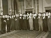 Decorarea unor lucrători din industria chimică, în timpul Consfătuirii pe ţară a acestora. (3-5 iulie 1967)