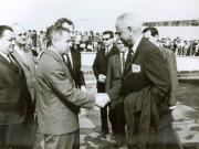 Plecarea directorului general F.A.O., dr. B. R. Sen, care a făcut o vizită în ţara noastră. (9 iulie 1967)