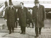 Sosirea lui B.N. Panomariov, secretar al C.C. al P.C.U.S, care va face o vizită de prietenie în România. (16 februarie 1968)