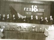 Adunarea festivă de la Bucureşti pentru comemorarea luptelor muncitorilor ceferişti şi petrolişti din ianuarie-februarie 1933. (16 februarie 1968)