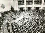 Aspecte de la lucrările Marii Adunări Naţionale, cu prilejul vizitei în România a generalului Charles de Gaulle. (20 mai 1968)