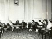 Primirea la Consiliul de Stat a delegaţiei Partidului Laburist din Marea Britanie condusă de Jennie Lee, preşedinta partidului, aflată în vizită în ţara noastră. (24 mai 1968)