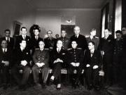 Gheorghe Gheorghiu Dej, Petru Groza, Lotar Rădăceanu şi alţi membrii ai guvernului, alături de Vişinschi, G-ral Vinogradov, G-ral Lusaicov, în vizită la Legaţia Sovietică cu prilejul reuniunii Nordului Transilvaniei cu România democratică (11 martie 1945) (Gh. Tătarescu, Cotlear, Alexandrescu Anton, Petre Constantinescu Iaşi, Vasiliu Răşcanu, prof. G. Nicolau, Pavlov Bogdenko).(11 martie 1945)