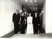 Aspect din timpul dineului oficial oferit de preşedintele Nicolae Ceauşescu şi de Elena Ceauşescu, în onoarea preşedintelui Valery  Giscard d’ Estaing şi a doamnei Anne-Aymone Giscard d’ Estaing, cu prilejul vizitei pe care preşedintele francez o efectuează în ţara noastră. (8.III.).