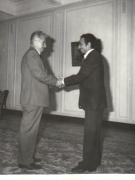 Nicolae Ceauşescu, secretar general al P.C.R, preşedintele R.S.R., a primit pe Muhammad Saleh Mutia, ministrul afacerilor externe al R.D.P. Yemen, care face o vizită oficială în ţara noastră. (4.VII.1979).