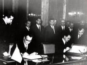 Solemnitatea semnării Protocolului privind livrările reciproce de mărfuri între România şi U.R.S.S. (14 XI 1966)