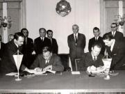 Semnarea acordului de colaborare culturală şi stiinţifică pe anii 1967-1968 între România şi Bulgaria (28 XI 1966)