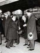 Întoarcerea delegaţiei sindicale române de la sesiunile Comitetului Executiv şi Consiliului General al Federaţiei Sindicale Mondiale de la Sofia (10 XII 1966)