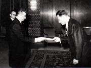 Prezentarea scrisorilor de acreditare la Consiliul de Stat a ambasadorului israelian în România.   (august 1969).