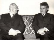 Primirea la Nicolae Ceauşescu, secretar general al P.C.R, a preşedintelui Sovietului Suprem al R.S.S. Letone, Jan E. Kalnberzin, care se află la odihnă în ţara noastră.(10  septembrie 1969).