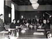 Primirea de către Nicolae Ceauşescu, preşedintele Consiliului de Stat al R.S.R, a preşedintelui Finlandei, U. Kekonnen, care face o vizită oficială în ţara noastră.   (23 septembrie 1969).