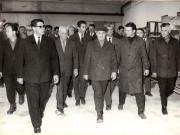 Vizita de lucru a lui Nicolae Ceauşescu, secretar general al P.C.R,, la fabrica de geamuri din Buzău. (26 mai 1970).