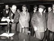 Nicolae Ceauşescu, secretar general al P.C.R., în vizită de lucru la Combinatul de industrializarea lemnului.(26  mai 1970).