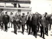 Nicolae Ceauşescu, secretar general al P.C.R, pe şantierul CEIL Focşani, cu prilejul vizitei de lucru în judeţele Buzău, Vrancea şi Vaslui.      (27 mai 1970).