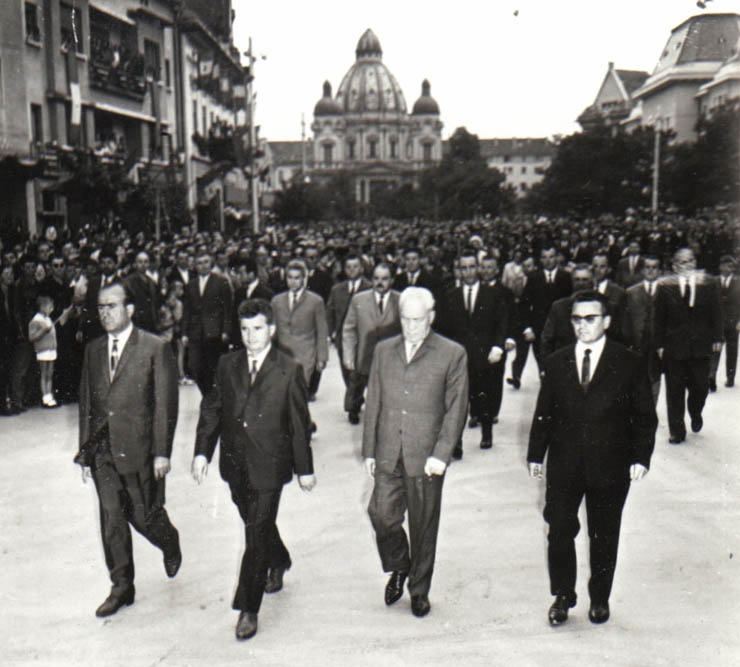 Vizita conducătorilor de partid şi de stat în regiunea Mureş Autonomă Maghiară (Târgu Mureş)