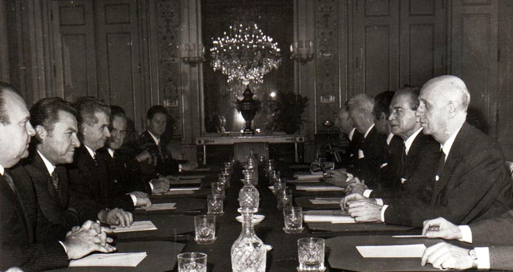 Aspecte din timpul vizitei de prietenie a lui Nicolae Ceauşescu împreună cu Elena Ceauşescu în Belgia.(24-27 octombrie 1972).