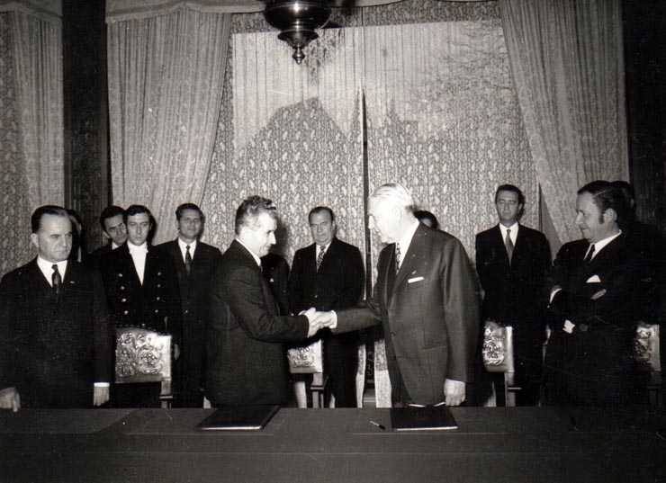 Aspecte din timpul vizitei oficiale de prietenie a lui Nicolae Ceauşescu în Luxemburg.     (octombrie 1972).