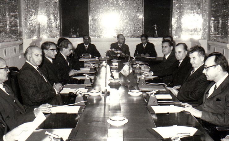 Aspecte din timpul vizitei oficiale de prietenie a preşedintelui Consiliului de Stat al României, Nicolae Ceauşescu împreună cu Elena Ceauşescu în Pakistan.(ianuarie 1973).