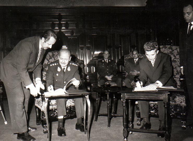 Vizita preşedintelui Consiliului de Stat al R.S.R. în Republica Peru. Semnarea documentelor comune oficiale.(septembrie 1973).