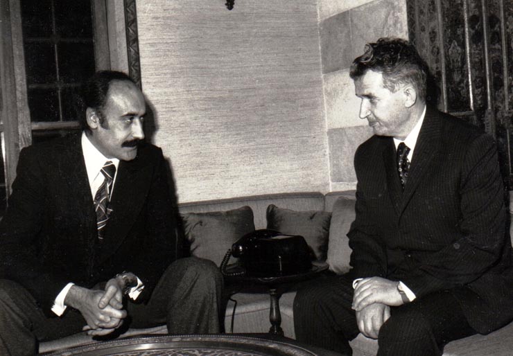 Primirea la Nicolae Ceauşescu, în timpul viztei oficiale de prietenie din Liban, a lui Assem Kambou, secretar general al partidului Baas.         (14-16.II.1974).