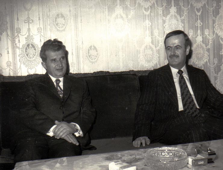 Aspecte din timpul vizitei oficiale de prietenie a preşedintelui Consiliului de Stat al R.S.R., Nicolae Ceauşescu, în Siria.      (17-19.II.1974).
