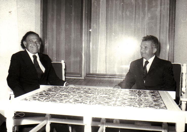 Primirea la Nicolae Ceauşescu a preşedintelui Companiei miniere americane Tempelsman and Sohinc, Maurice Temdelsman.      (iulie 1974).