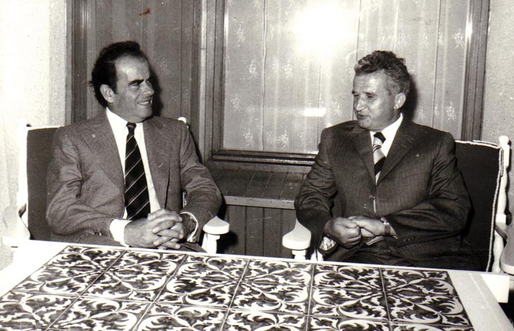 Primirea la Nicolae Ceauşescu a lui Georges Marchais, secretarul general al Partidului Comunist Francez.(5 august 1974).