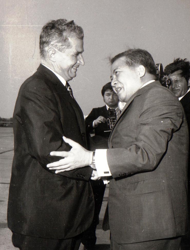 Aspecte din timpul vizitei oficiale de prietenie a şefului statului cambodgian, Norodom Sianuc.(20-24 august 1974).
