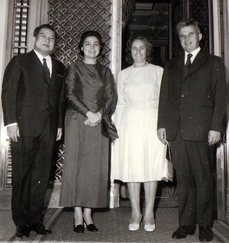 Aspecte din timpul vizitei oficiale de prietenie a şefului statului cambodgian, Norodom Sianuc.(20-24 august 1974).
