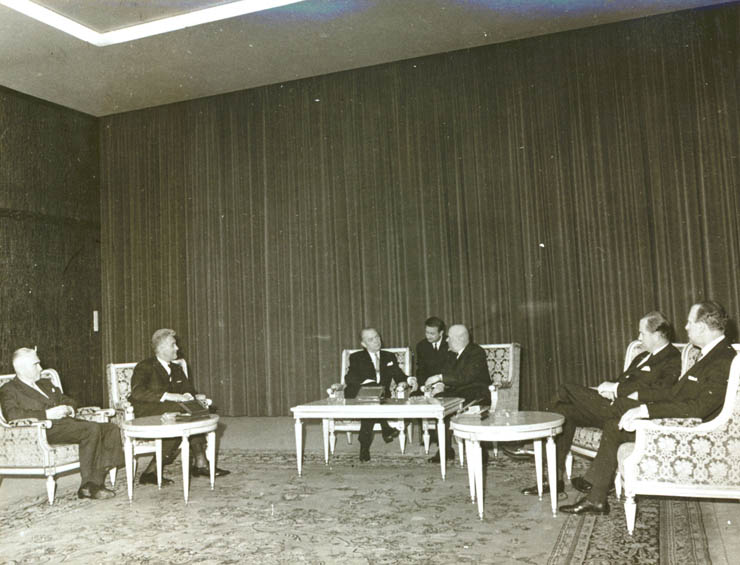 Preşedintele Consiliului de Stat, Chivu Stoica, l-a primit pe Torsten Nilsson, ministrul de externe al Suediei. (4 mai 1967)