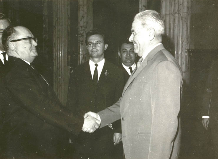 Ion Gheorghe Maurer a primit delegaţia guvernamentală a U.R.S.S. condusă de L.F. Iliciov. (8 mai 1967) 