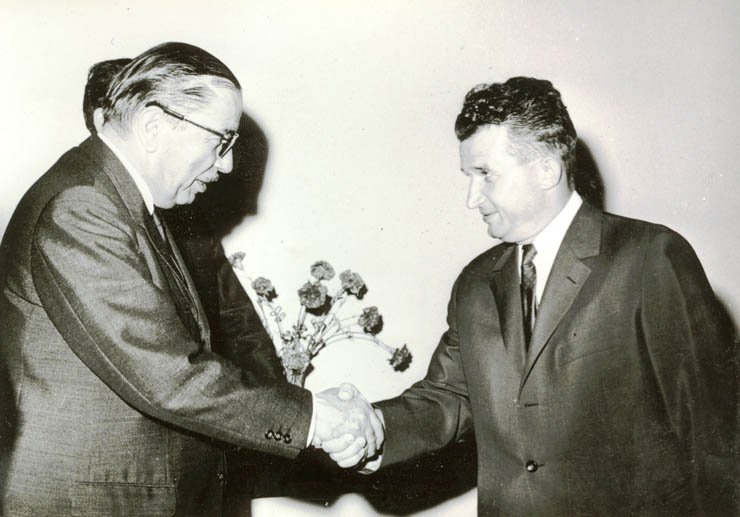Secretarul general al P.C.R., Nicolae Ceauşescu, l-a primit pe Ihsan Sabri Coglayangil, ministrul de externe al Turciei. (19 mai 1967)