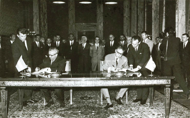 Semnarea Protocolului Sesiunii Comisiei mixte guvernamentale de colaborare economică româno-ungare. (28 iunie 1967)